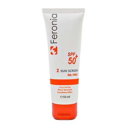 تصویر کرم ضد آفتاب پوست چرب رنگ متوسط با SPF 50 فرونیا